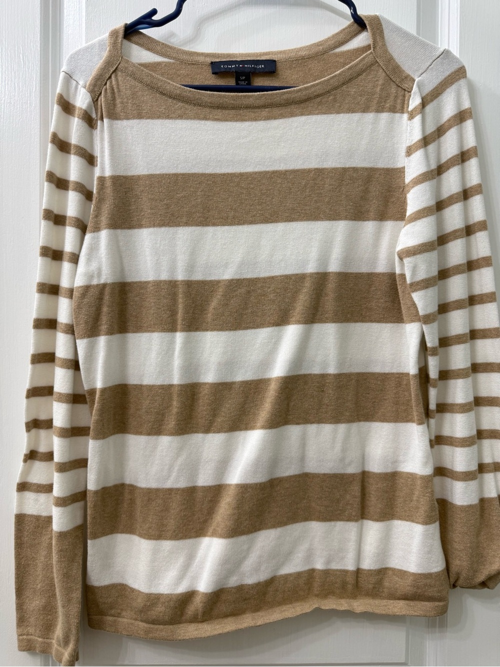Tommy Hilfiger Neutral Striped Knit Top - Tan & White